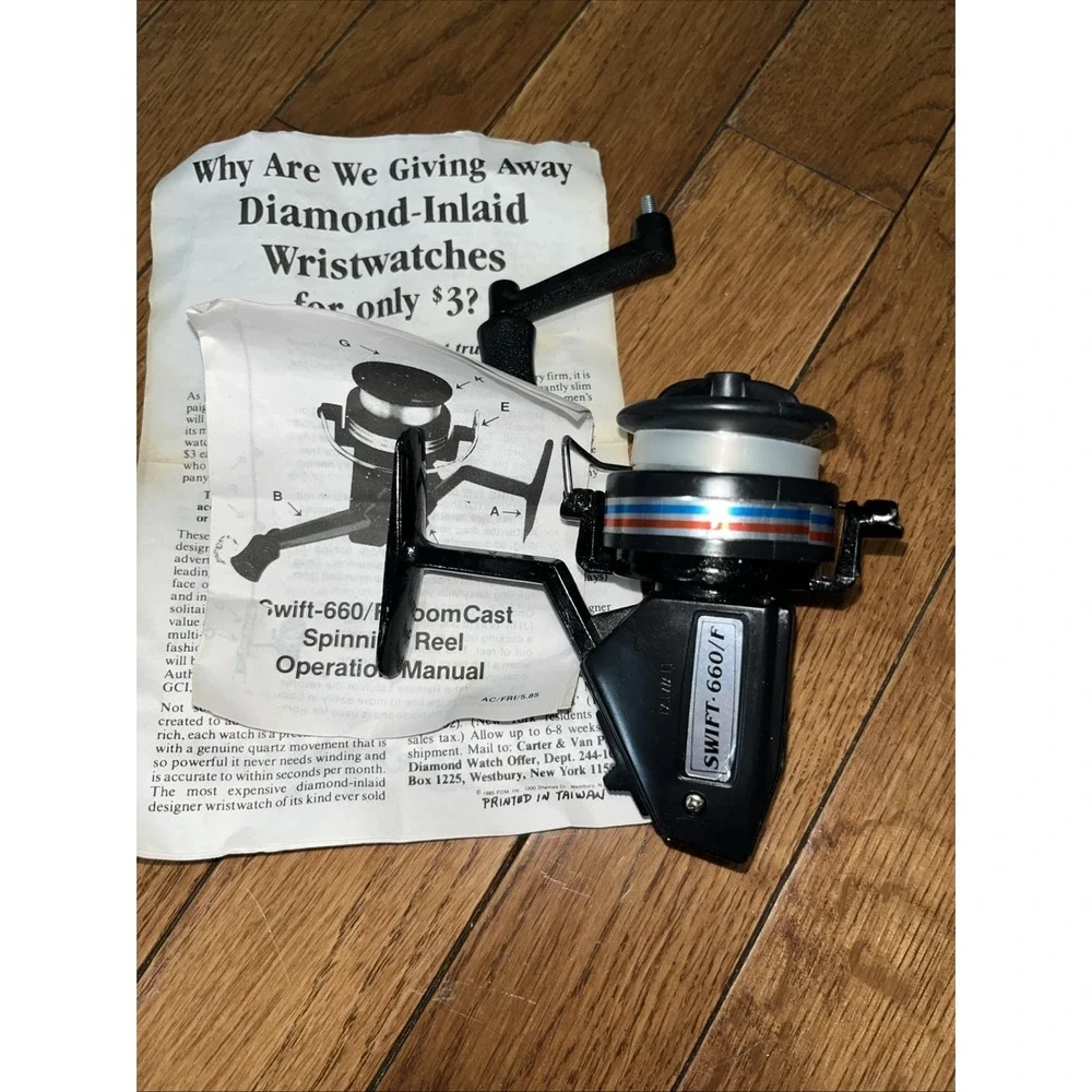 Swift 660/F Zoomcast Spinning Reel - Original Instructions And Ads